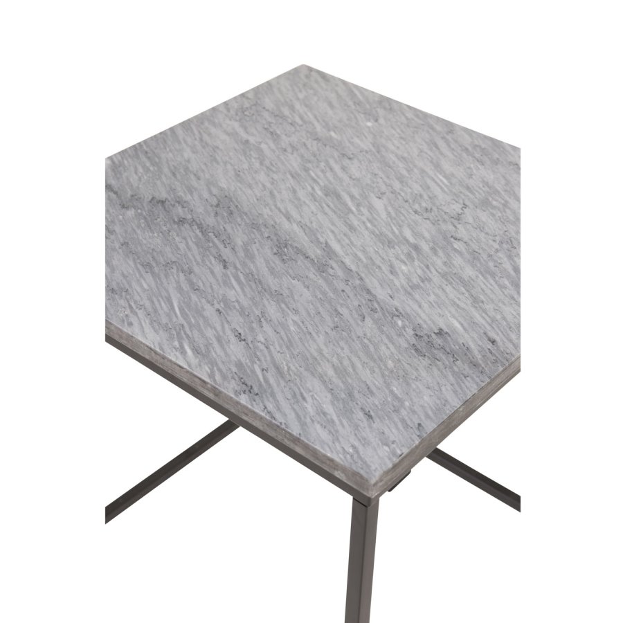 VENTURE DESIGN Estelle sidebord - gr marmor og metal (50x50)