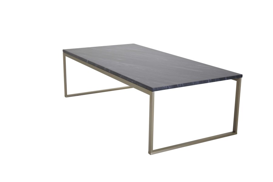 VENTURE DESIGN Estelle sofabord - sort marmor og messing metal (120x60)