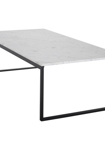 VENTURE DESIGN Estelle Couchtisch &ndash; wei&szlig;er Marmor und schwarzes Metall (120x60)