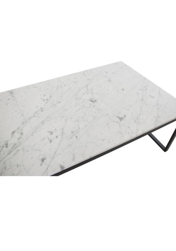 VENTURE DESIGN Estelle Couchtisch &ndash; wei&szlig;er Marmor und schwarzes Metall (120x60)