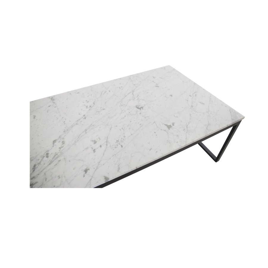 VENTURE DESIGN Estelle Couchtisch &ndash; wei&szlig;er Marmor und schwarzes Metall (120x60)