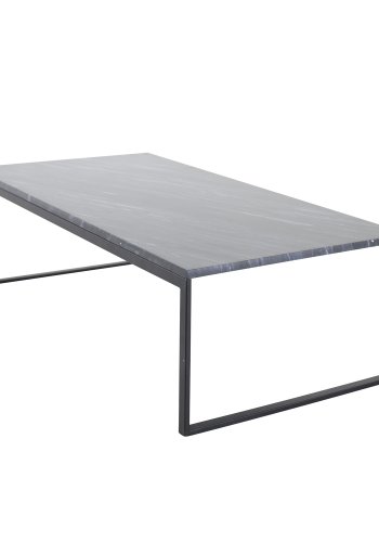 VENTURE DESIGN Estelle Couchtisch, rechteckig &ndash; schwarzer Marmor und schwarzes Metall (120x60)