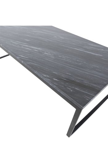 VENTURE DESIGN Estelle Couchtisch, rechteckig &ndash; schwarzer Marmor und schwarzes Metall (120x60)