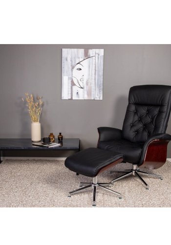 VENTURE DESIGN Estelle Couchtisch, rechteckig &ndash; schwarzer Marmor und schwarzes Metall (120x60)