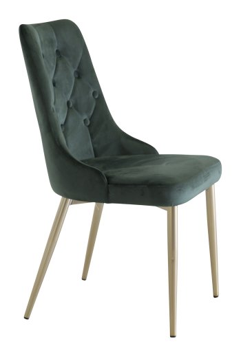 VENTURE DESIGN Velvet Deluxe spisebordsstol, m. armln - grn velour og metal