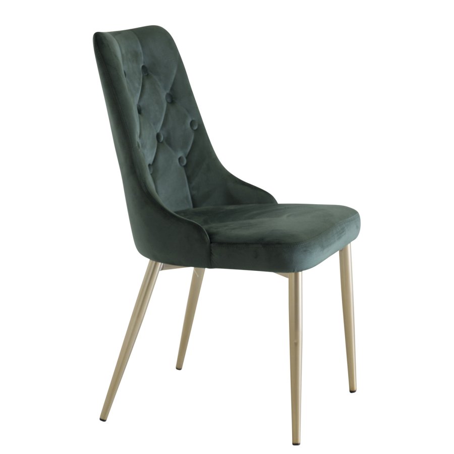 VENTURE DESIGN Velvet Deluxe spisebordsstol, m. armln - grn velour og metal
