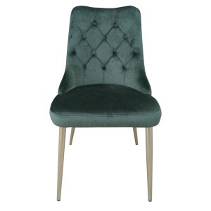 VENTURE DESIGN Velvet Deluxe spisebordsstol, m. armln - grn velour og metal
