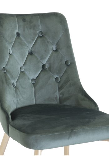 VENTURE DESIGN Velvet Deluxe spisebordsstol, m. armln - grn velour og metal