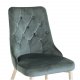 VENTURE DESIGN Velvet Deluxe spisebordsstol, m. armln - grn velour og metal