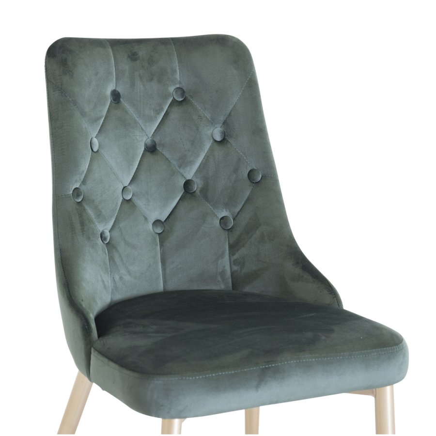 VENTURE DESIGN Velvet Deluxe spisebordsstol, m. armln - grn velour og metal