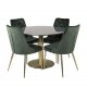 VENTURE DESIGN Velvet Deluxe spisebordsstol, m. armln - grn velour og metal