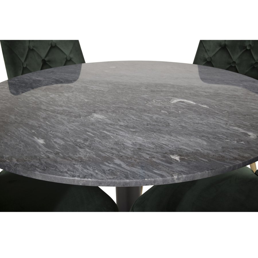 VENTURE DESIGN Velvet Deluxe spisebordsstol, m. armln - grn velour og metal