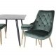 VENTURE DESIGN Velvet Deluxe spisebordsstol, m. armln - grn velour og metal