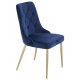 VENTURE DESIGN Velvet Deluxe spisebordsstol - bl velour og metall