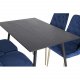 VENTURE DESIGN Velvet Deluxe spisebordsstol - bl velour og metall