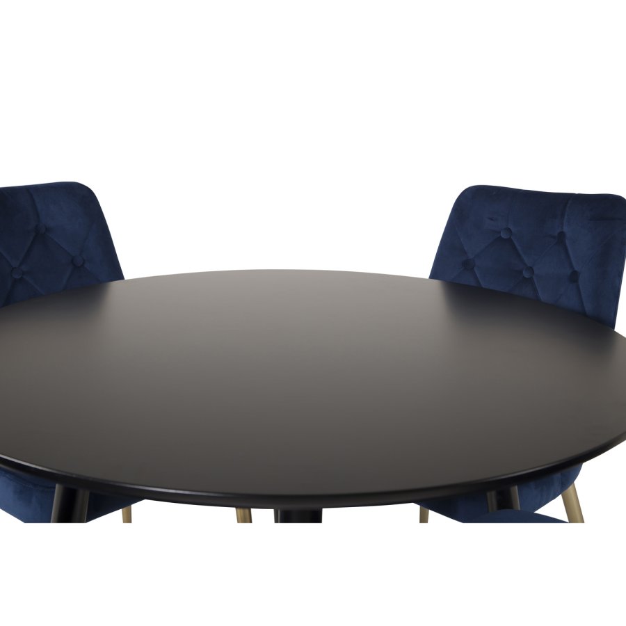 VENTURE DESIGN Velvet Deluxe spisebordsstol - bl velour og metall