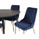 VENTURE DESIGN Velvet Deluxe spisebordsstol - bl velour og metall