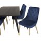 VENTURE DESIGN Velvet Deluxe spisebordsstol - bl velour og metall