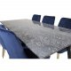 VENTURE DESIGN Velvet Deluxe spisebordsstol - bl velour og metall