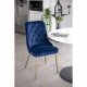 VENTURE DESIGN Velvet Deluxe spisebordsstol - bl velour og metall