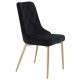VENTURE DESIGN Velvet Deluxe spisebordsstol, med armlener - sort velour og metall