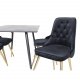 VENTURE DESIGN Velvet Deluxe spisebordsstol, med armlener - sort velour og metall