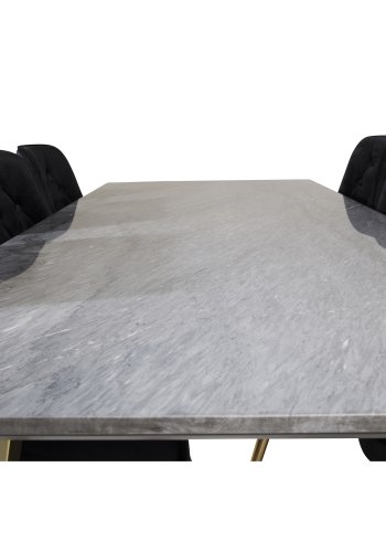 VENTURE DESIGN Velvet Deluxe spisebordsstol, med armlener - sort velour og metall