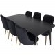 VENTURE DESIGN Velvet Deluxe spisebordsstol, med armlener - sort velour og metall