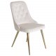 VENTURE DESIGN Velvet Deluxe spisebordsstol, med armlener - beige velour og messingmetall