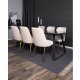 VENTURE DESIGN Velvet Deluxe spisebordsstol, med armlener - beige velour og messingmetall