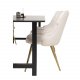 VENTURE DESIGN Velvet Deluxe spisebordsstol, med armlener - beige velour og messingmetall