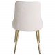 VENTURE DESIGN Velvet Deluxe spisebordsstol, med armlener - beige velour og messingmetall