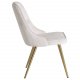 VENTURE DESIGN Velvet Deluxe spisebordsstol, med armlener - beige velour og messingmetall