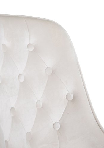 VENTURE DESIGN Velvet Deluxe spisebordsstol, med armlener - beige velour og messingmetall