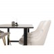 VENTURE DESIGN Velvet Deluxe spisebordsstol, med armlener - beige velour og messingmetall