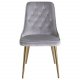VENTURE DESIGN Velvet Deluxe spisestuestol med armlener - lys gr velur og messingmetall