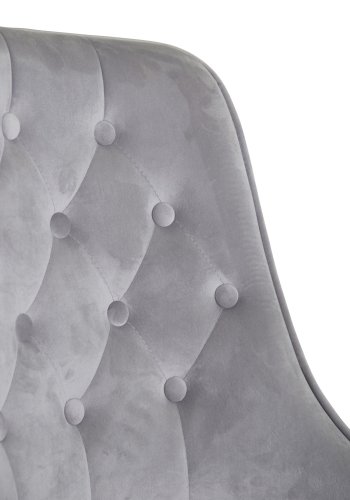 VENTURE DESIGN Velvet Deluxe spisestuestol med armlener - lys gr velur og messingmetall