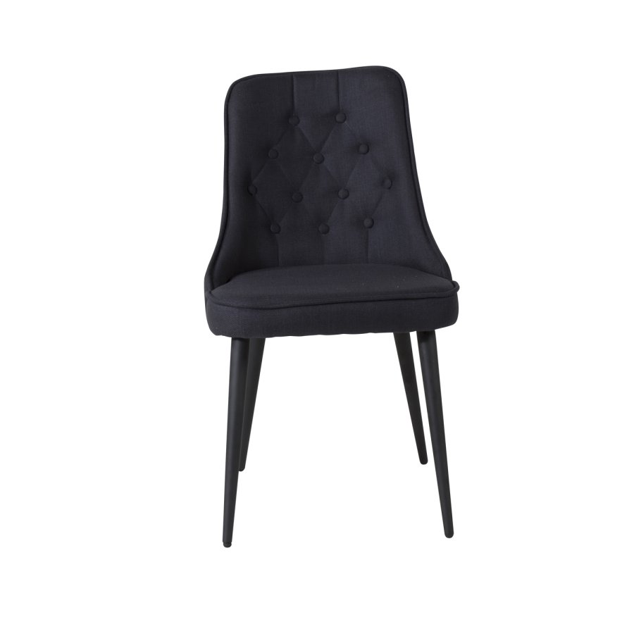 VENTURE DESIGN Velvet Deluxe spisestuestol - svart polyester og sort metall