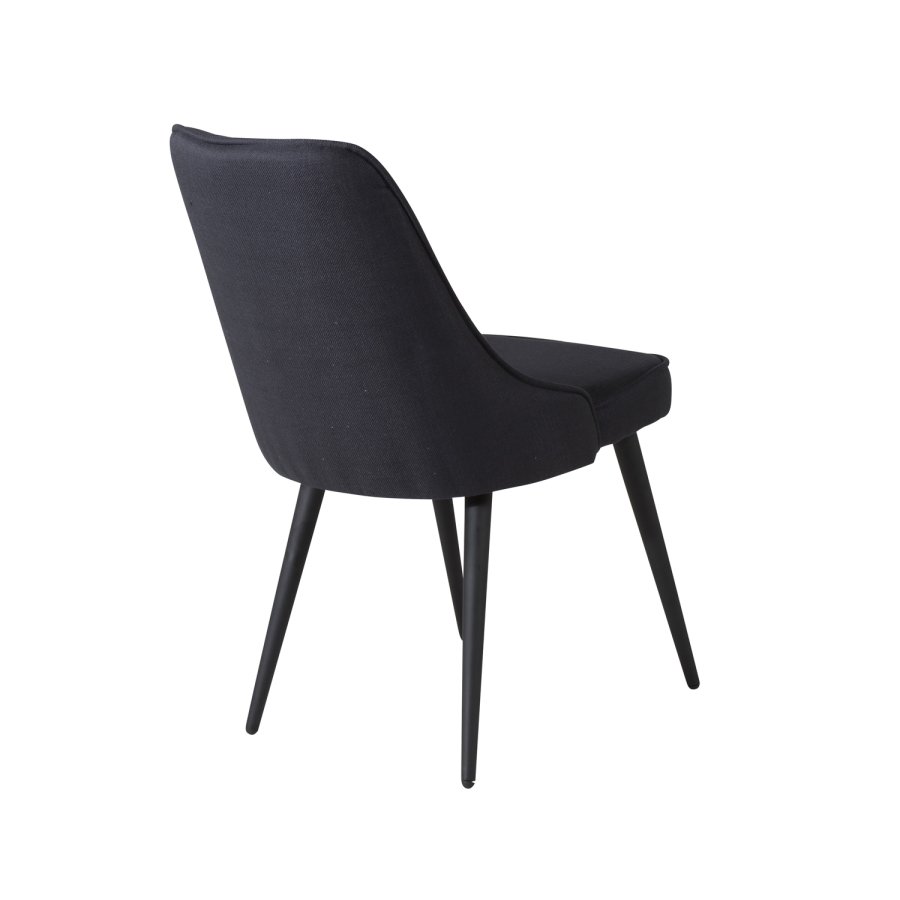 VENTURE DESIGN Velvet Deluxe spisestuestol - svart polyester og sort metall