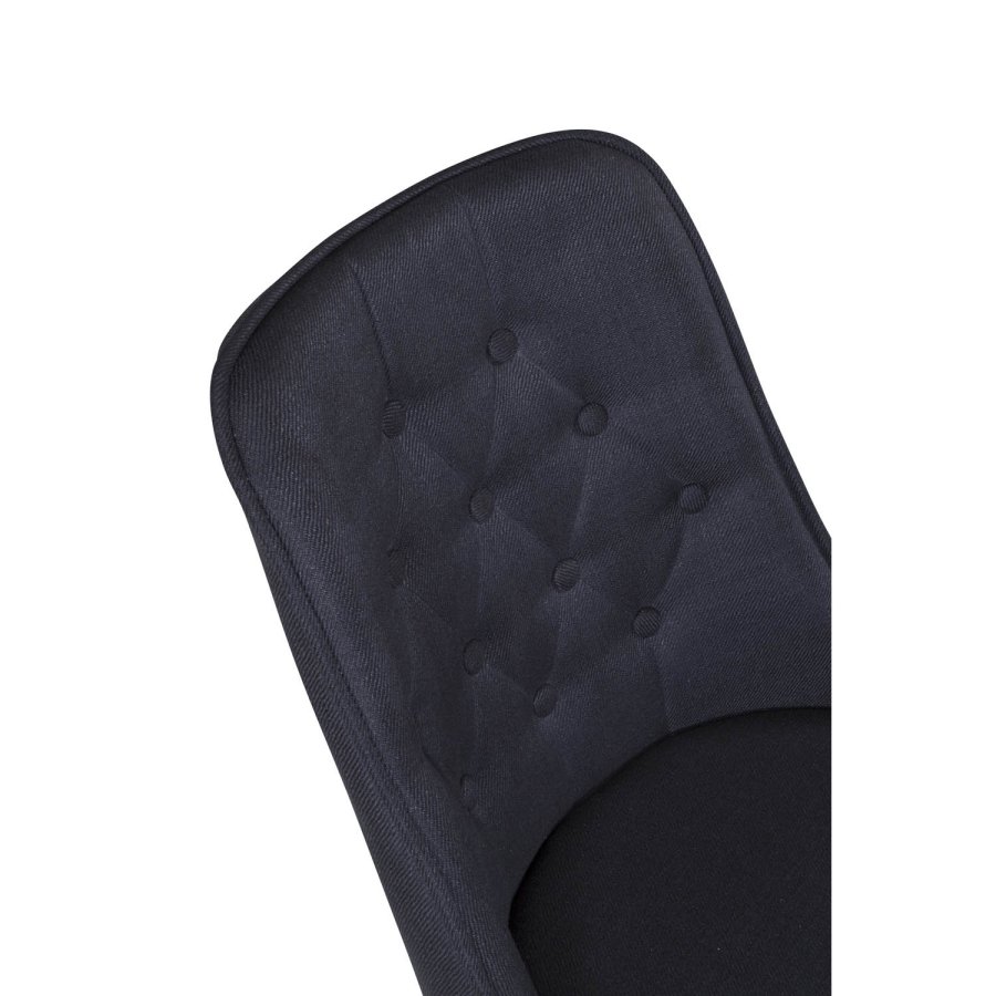 VENTURE DESIGN Velvet Deluxe spisestuestol - svart polyester og sort metall