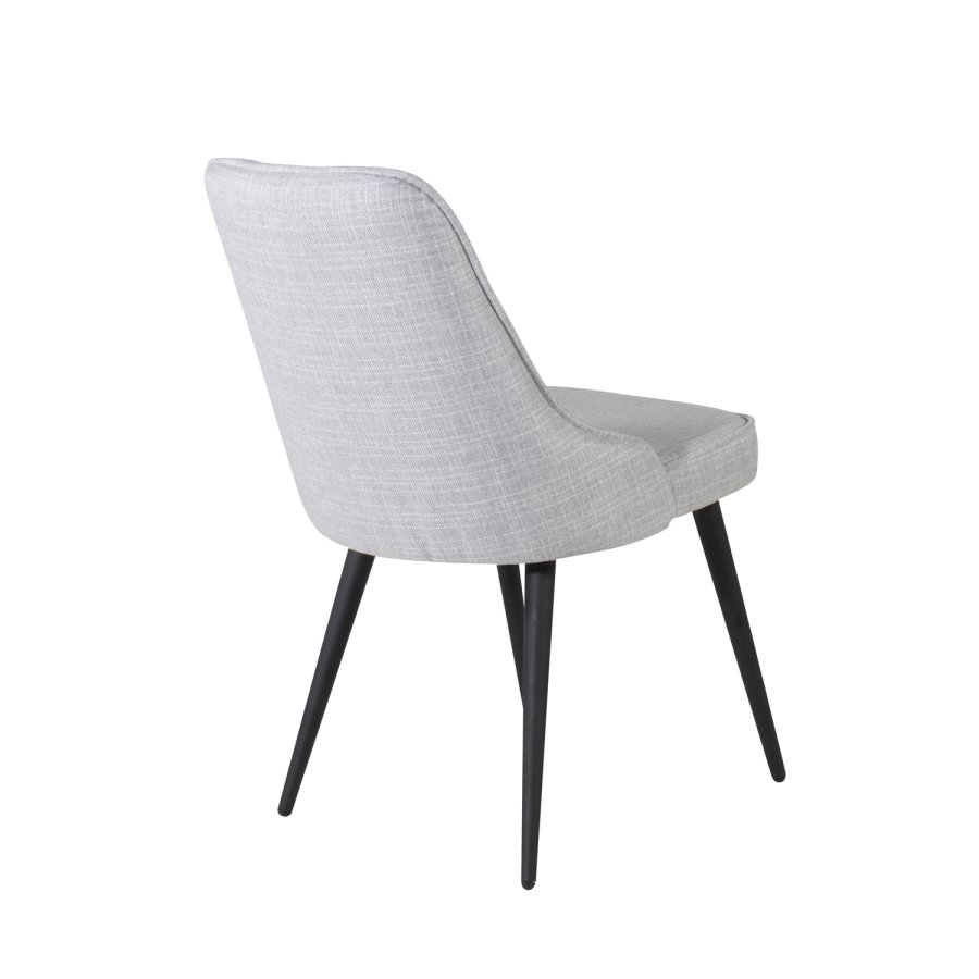 VENTURE DESIGN Velvet Deluxe spisestuestol - lys gr polyester og sort metall