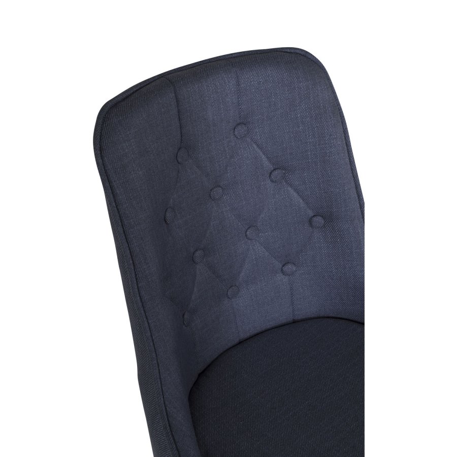 VENTURE DESIGN Velvet Deluxe spisestuestol - bl polyester og sort metall