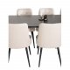 VENTURE DESIGN Velvet Deluxe spisebordsstol - beige velur og sort metall