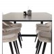 VENTURE DESIGN Velvet Deluxe spisebordsstol - beige velur og sort metall