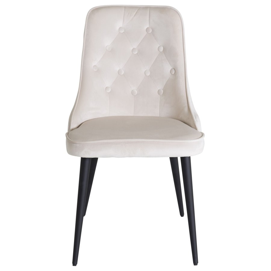 VENTURE DESIGN Velvet Deluxe spisebordsstol - beige velur og sort metall