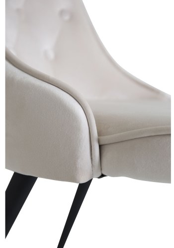 VENTURE DESIGN Velvet Deluxe spisebordsstol - beige velur og sort metall