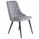 VENTURE DESIGN Velvet Deluxe spisestuestol med armlener - lys gr velur og sort metall