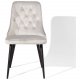 VENTURE DESIGN Velvet Deluxe spisestuestol med armlener - lys gr velur og sort metall