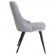 VENTURE DESIGN Velvet Deluxe spisestuestol med armlener - lys gr velur og sort metall