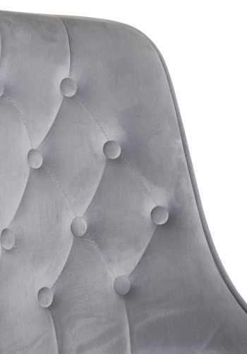 VENTURE DESIGN Velvet Deluxe spisestuestol med armlener - lys gr velur og sort metall